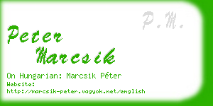 peter marcsik business card